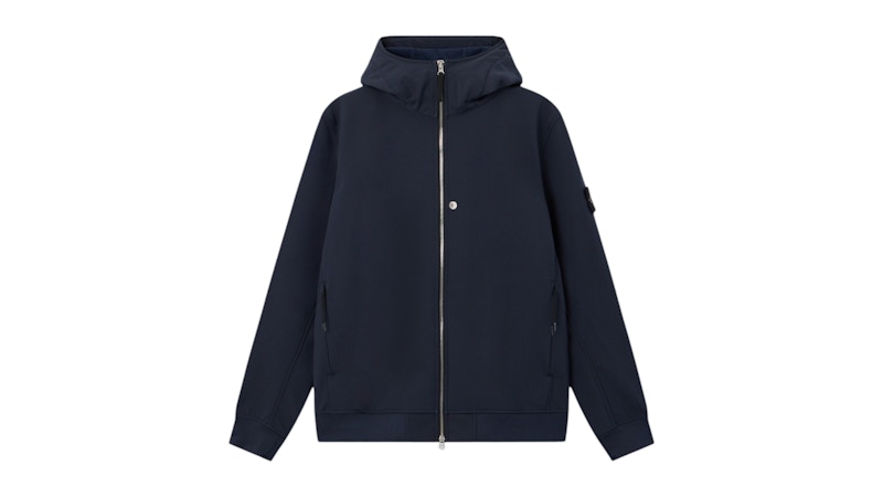 Stone Island Q100004 Soft Shell R E.Dye Technology Recycled Polyester Jacket Navy Blue