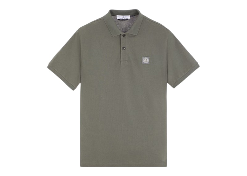 Green stone island polo best sale