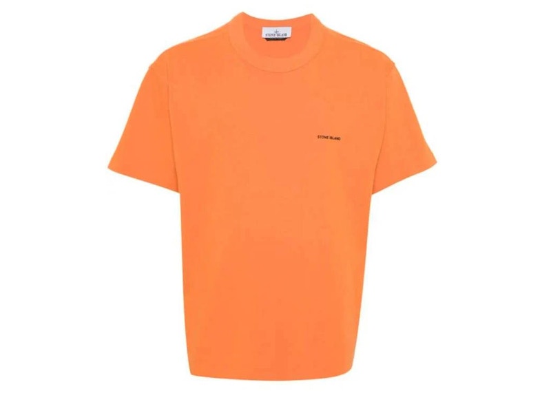 Orange stone island t shirt best sale