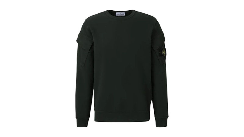 Pre-owned Stone Island Men's  Solid Arm Patch Sweatshirt In Juniper In Green