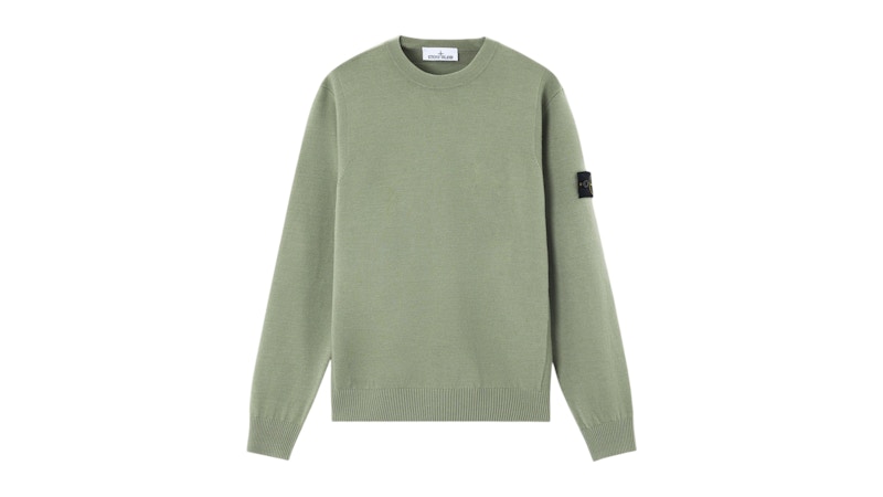 Stone Island Stretch RWS Wool 5100001 Sweater Sage Green