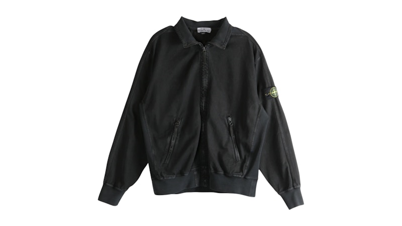 Pre-owned Stone Island Men's  Timeless High Collar Zip Up Cardigan In Black