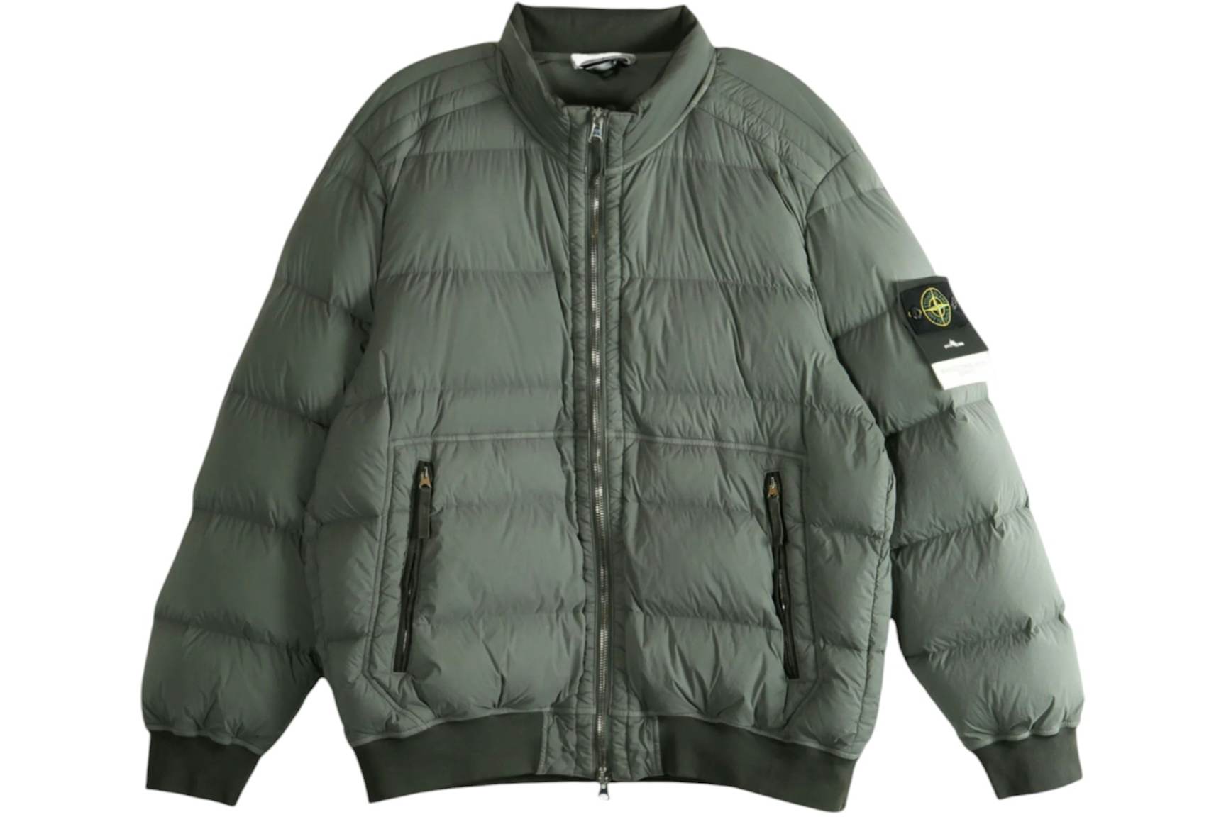 Stone Island Urban Puffer Bomber Jacket Cement Men's - FW25 - US