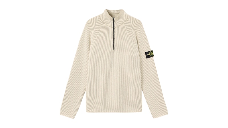 Stone Island Vanise RWS Wool 5100024 Pullover mit Vollripp, elfenbeinfarben