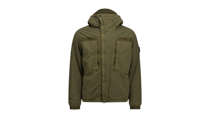 Stone Island Warp Rib Parka Jacket Green
