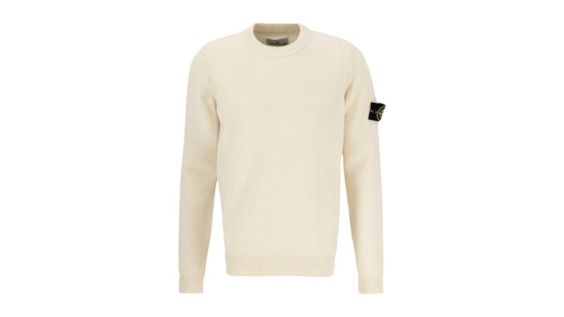 【送料&関税込】Stone  Ivory Cotton Sweater Stone Island Wool Crewneck Beige メンズ - FW24 - JP