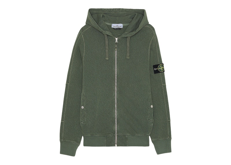 Stone Island Zip Hoodie Musk Green Men's - SS24 - US