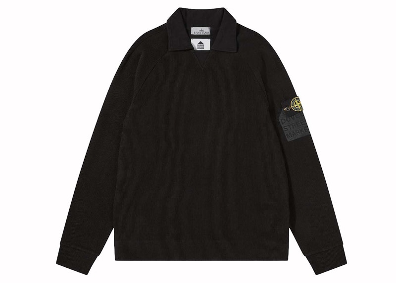 Stone Island x DSM Men#39;s Knit Polo Black