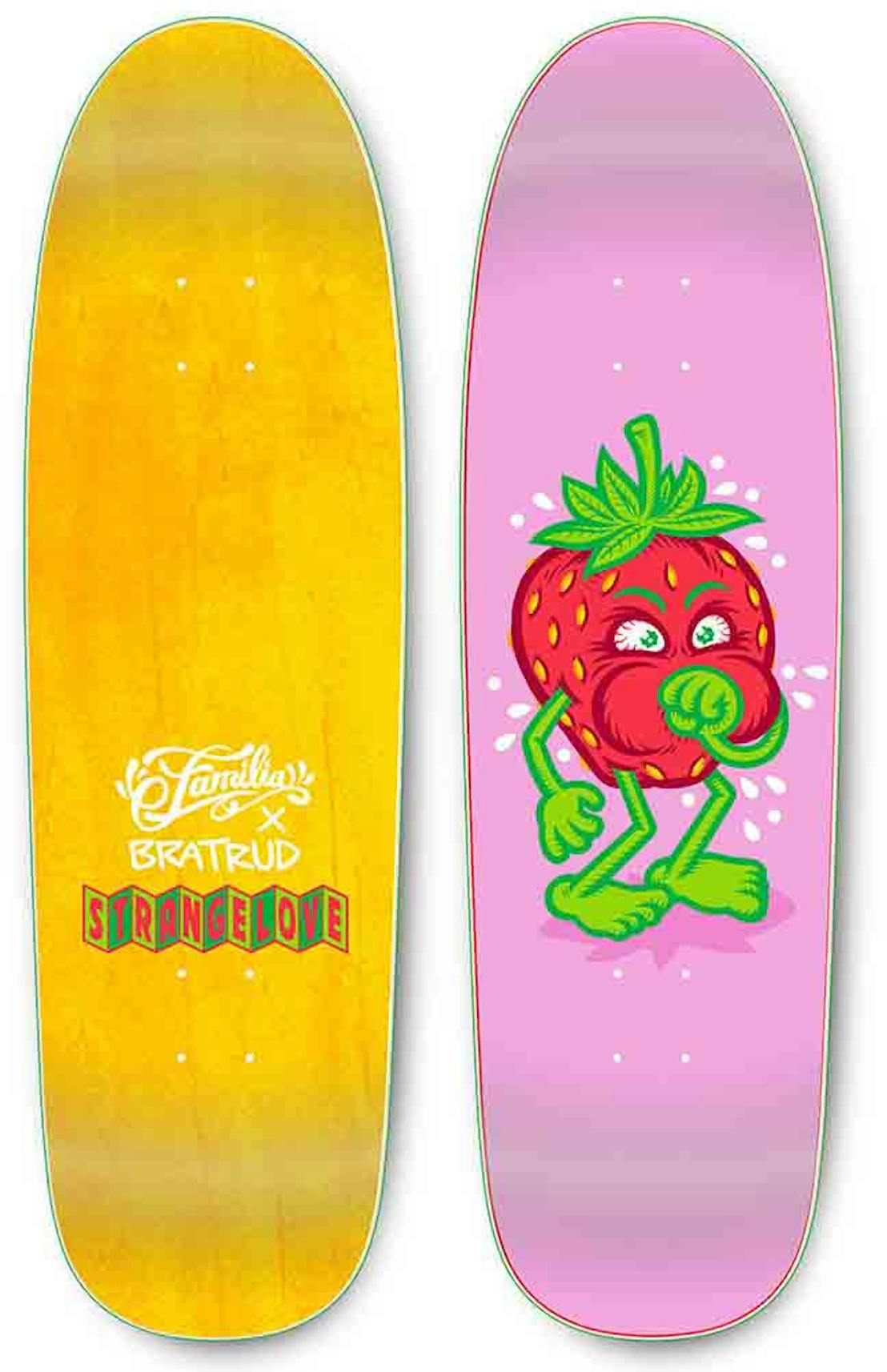StrangeLove x Familia x Todd Braturd Strawberry Cough 9.125 Skateboard Deck  - SS22 - US