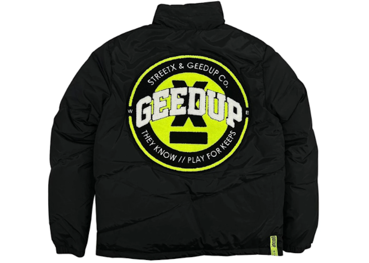 StreetX x Geedup Co. Reversible Puffer Jacket Black Neon Men's - SS22 - US