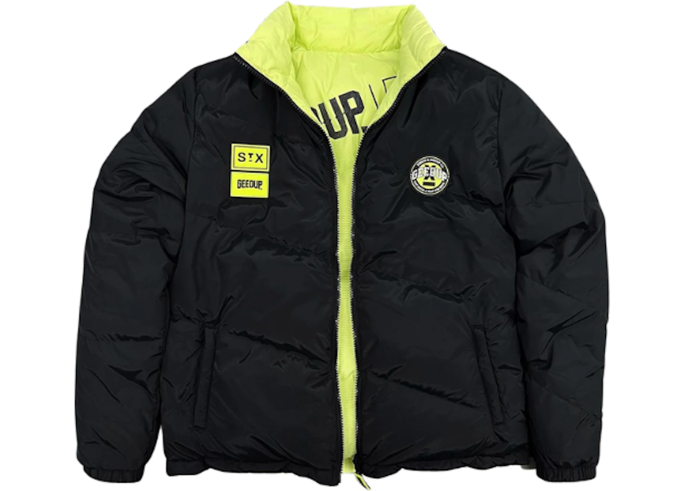 StreetX x Geedup Co. Reversible Puffer Jacket Black Neon Men's - SS22 - US