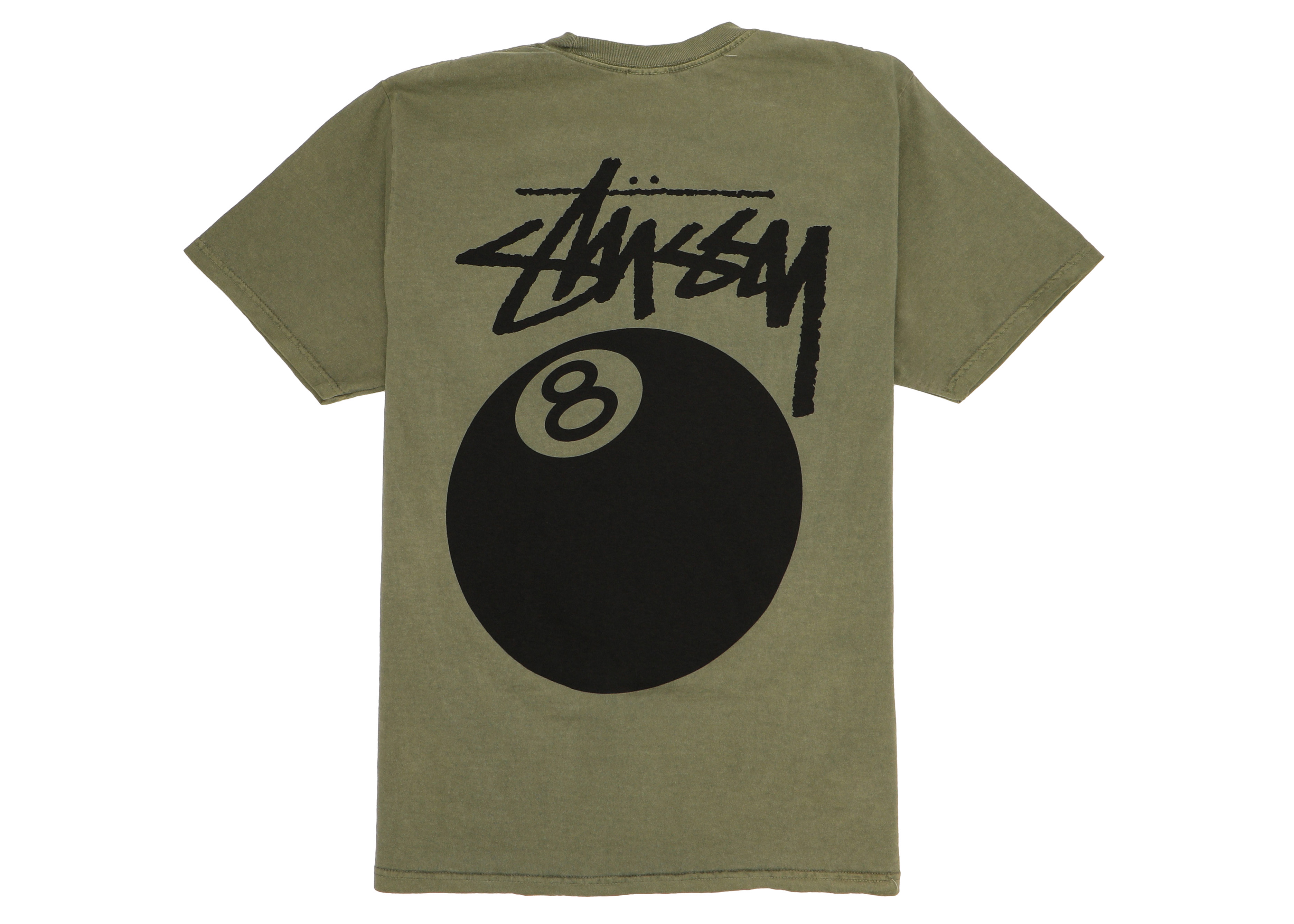 Stussy 8 Ball Pigment Dyed Tee Olive Men's - SS24 - GB