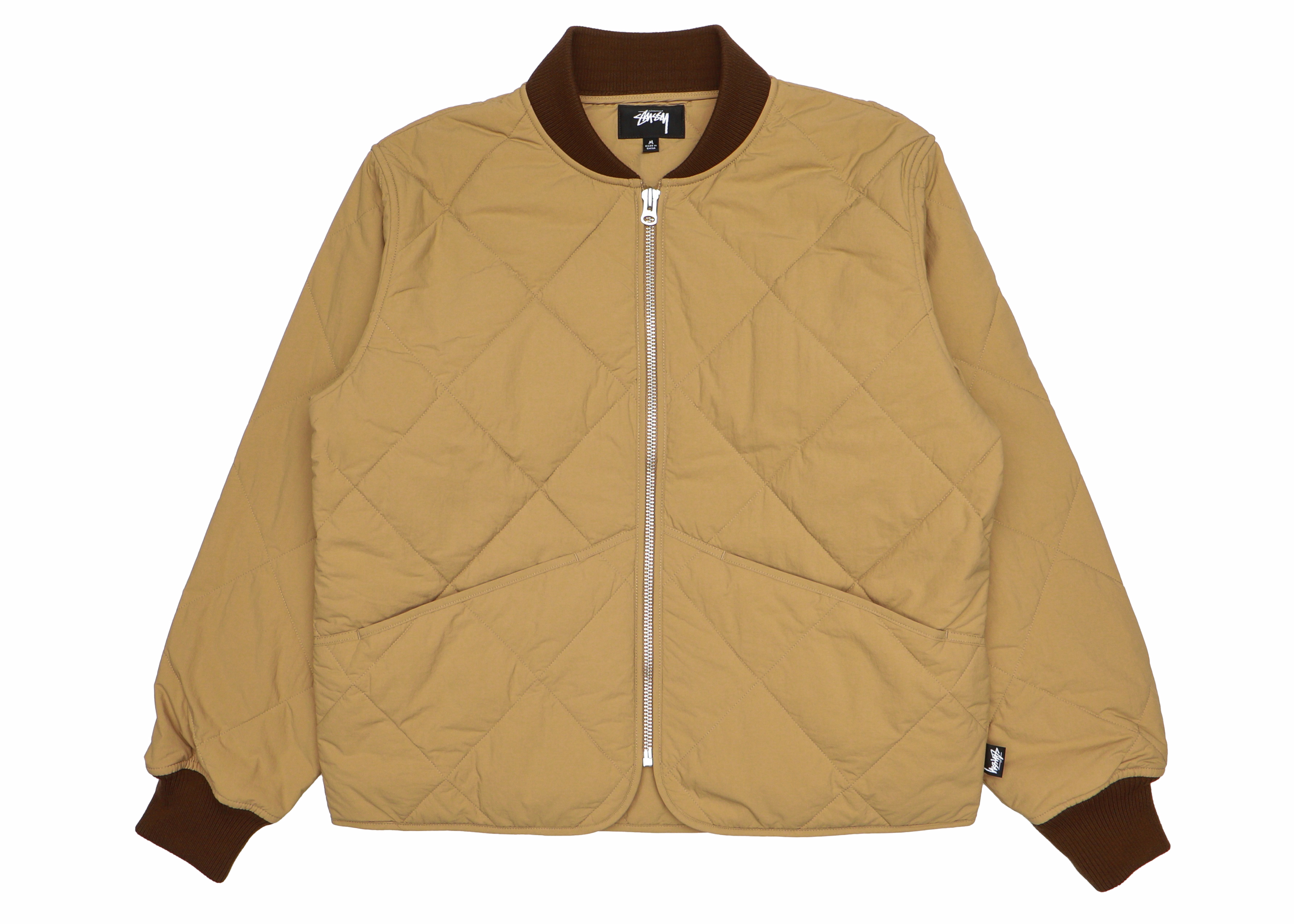 Stussy 8 Ball Quilted Liner Jacket Brown Men's - FW23 - US