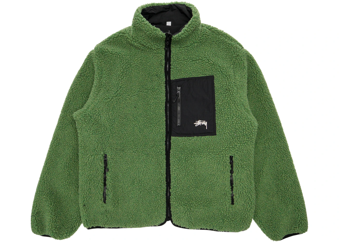 Stussy 8 Ball Sherpa Reversible Jacket Green Men's - FW22 - US
