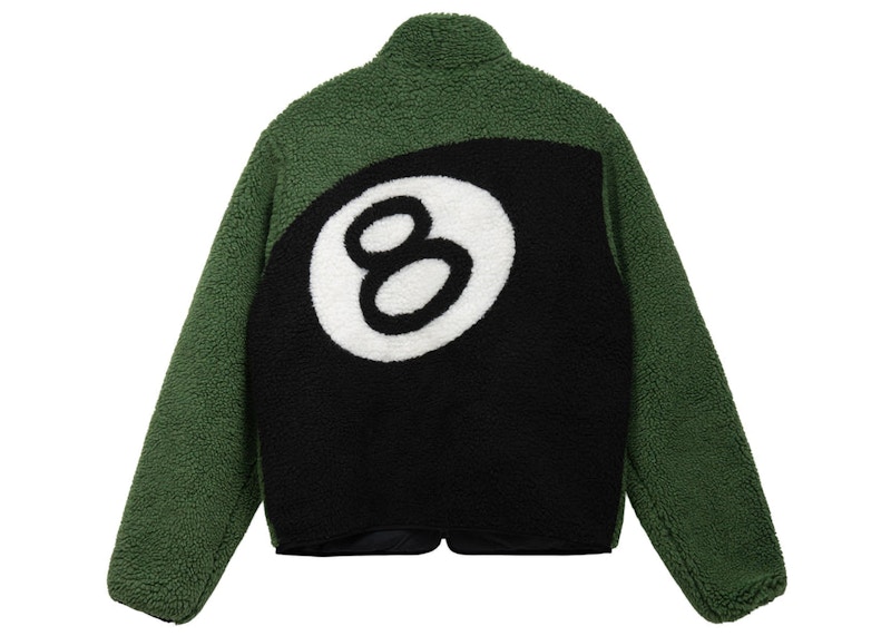 Stussy 8 Ball Sherpa Reversible Jacket Green