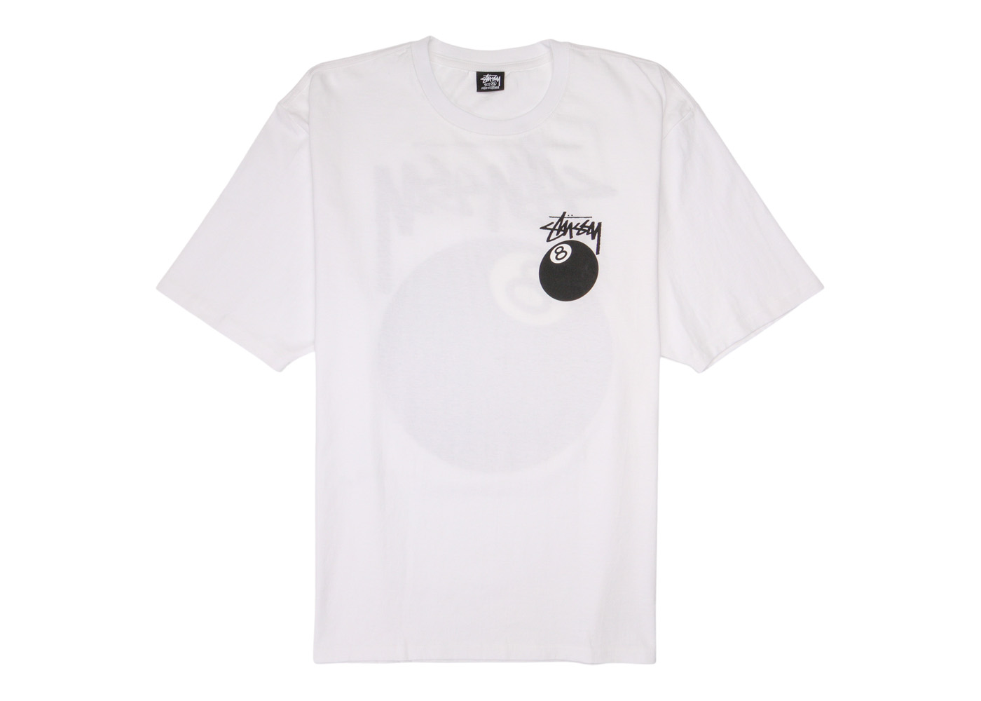 【新品】stussy Tシャツ　サイズL  ホワイト　8ボールTシャツ/カットソー(半袖/袖なし)