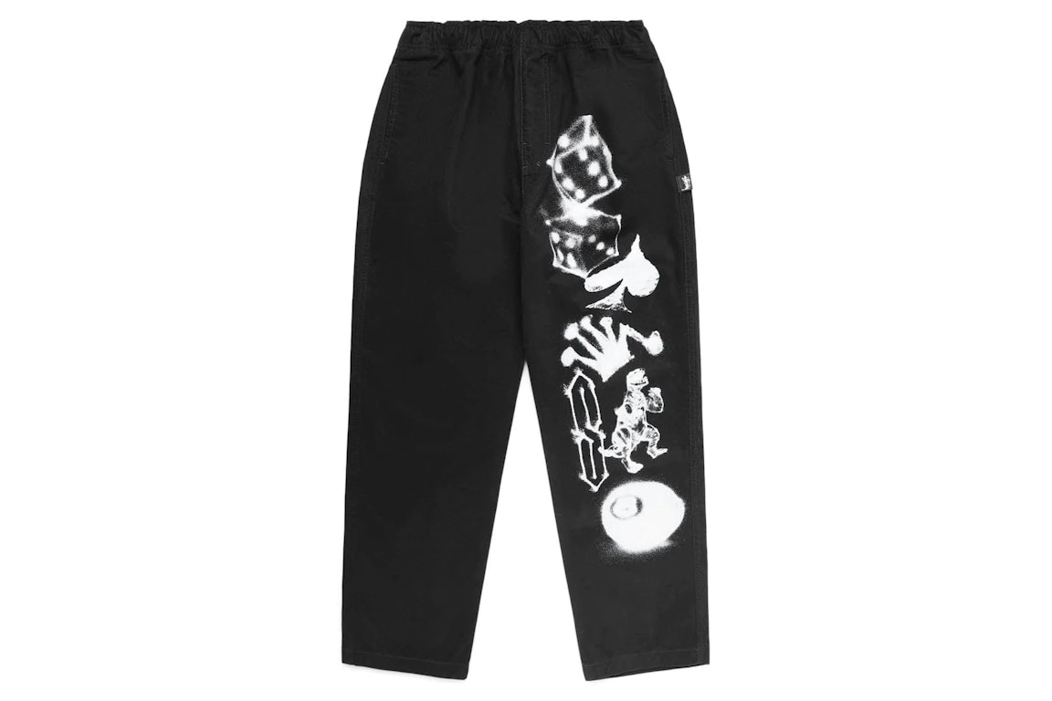 Pre-owned Stussy Airbrush Icon Beach Pant Black