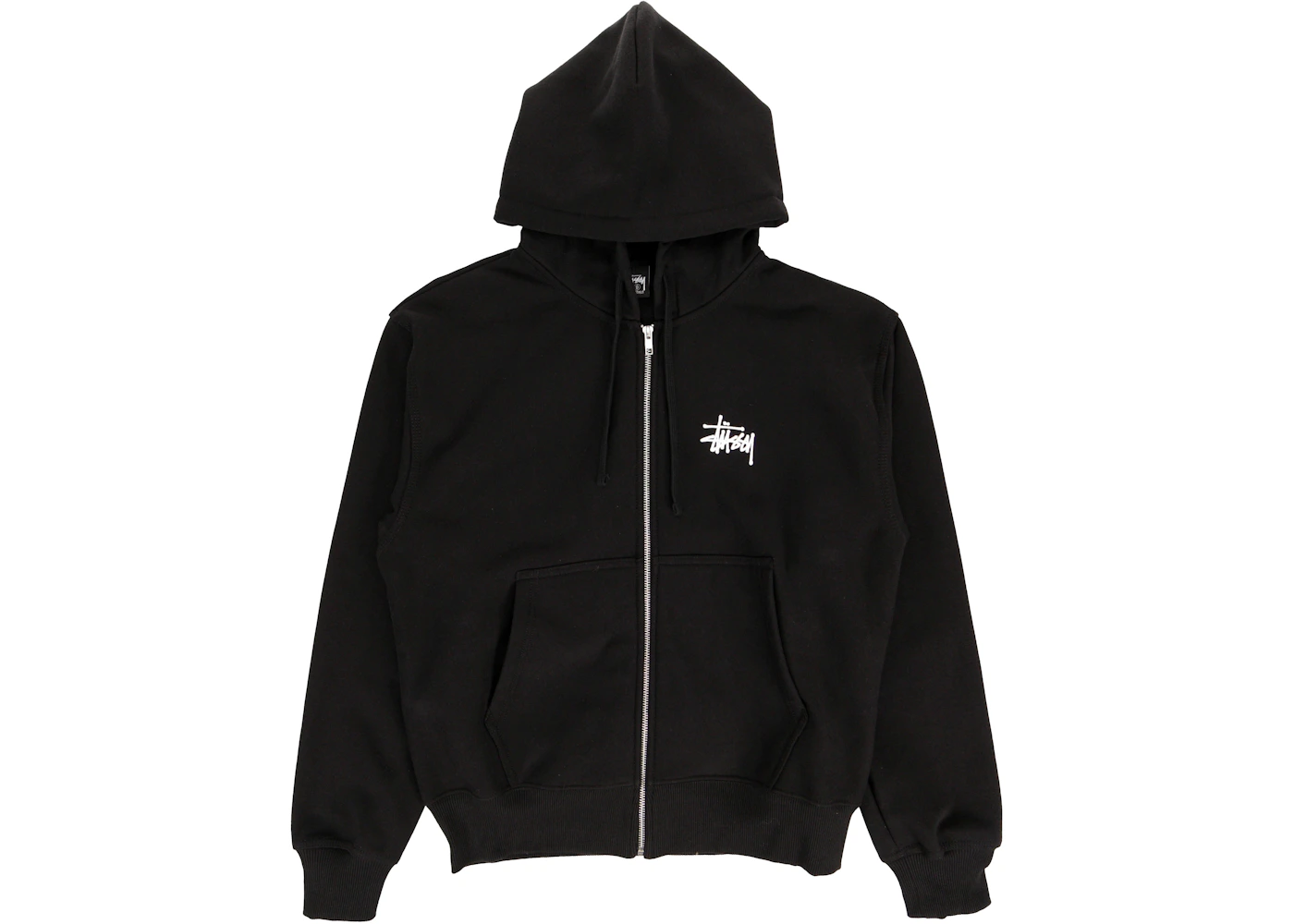 Stussy basic zip hoodie black Clearance