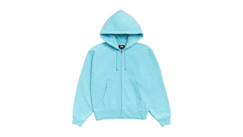stussy 00s フルジップパーカー 水色 ☆関税込☆Stussy☆SPORT ZIP HOODIE☆BLUE☆ (STUSSY/パーカー
