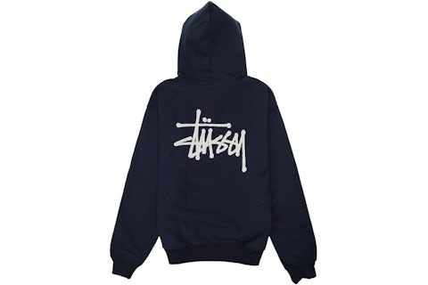 Stussy Basic Hoodie Navy/White Men's US