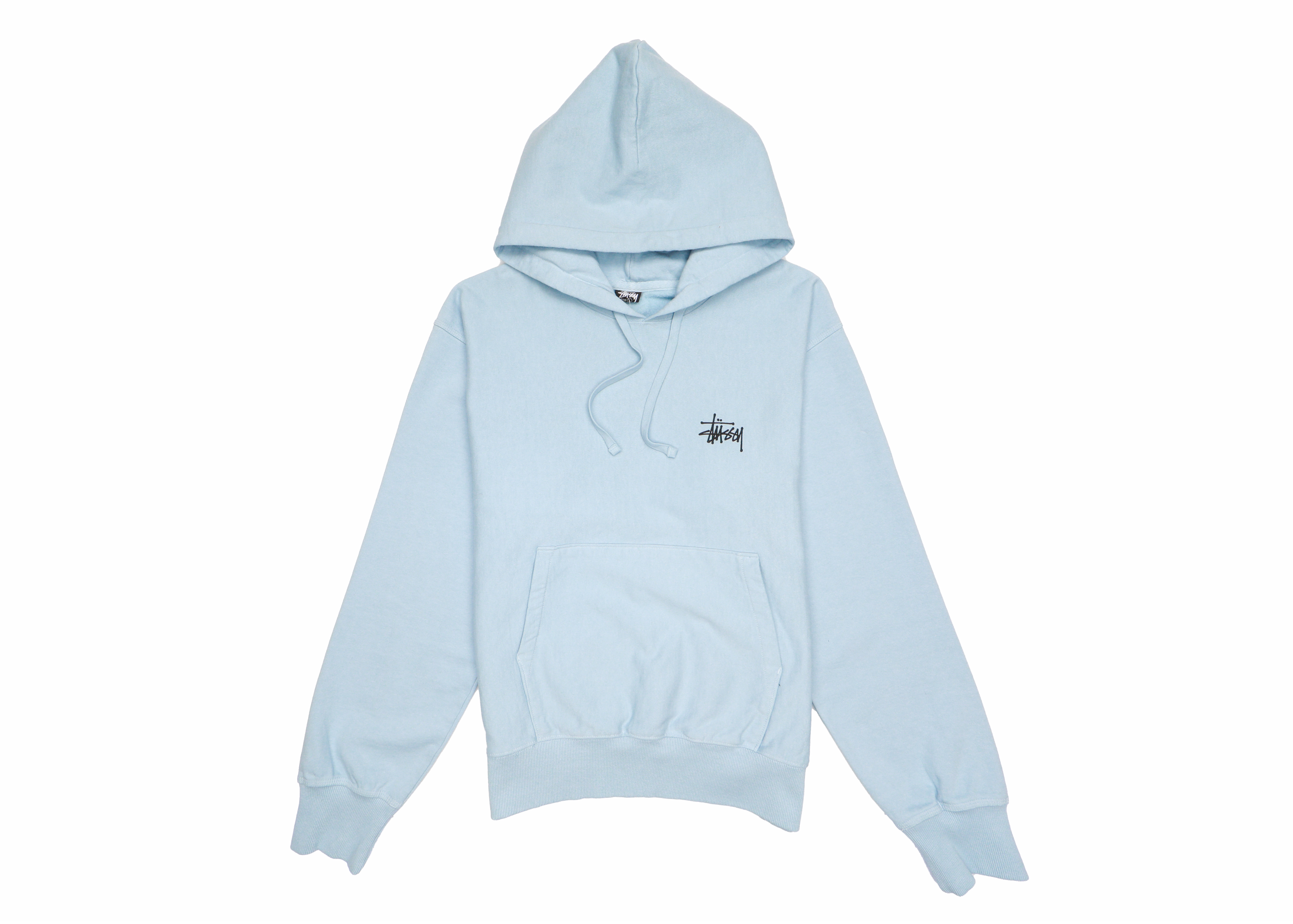 Stussy Basic Pigment Dyed Hoodie Sky Blue Men's - SS23 - GB