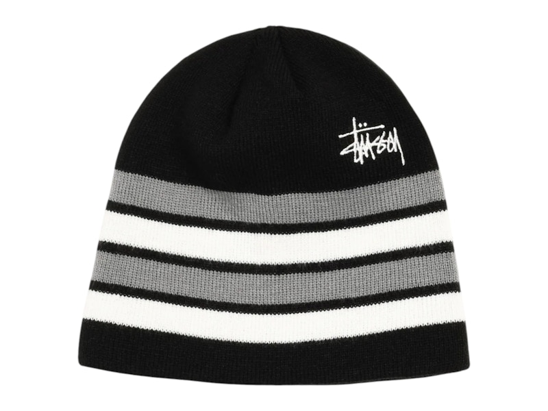 Stussy Basic Striped Skullcap Beanie Black Men's - FW25 - US