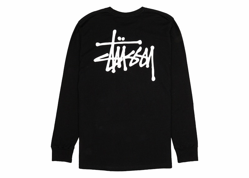 Pre-owned Stussy Basic Pigment Dyed Long Sleeve T-shirt In Black