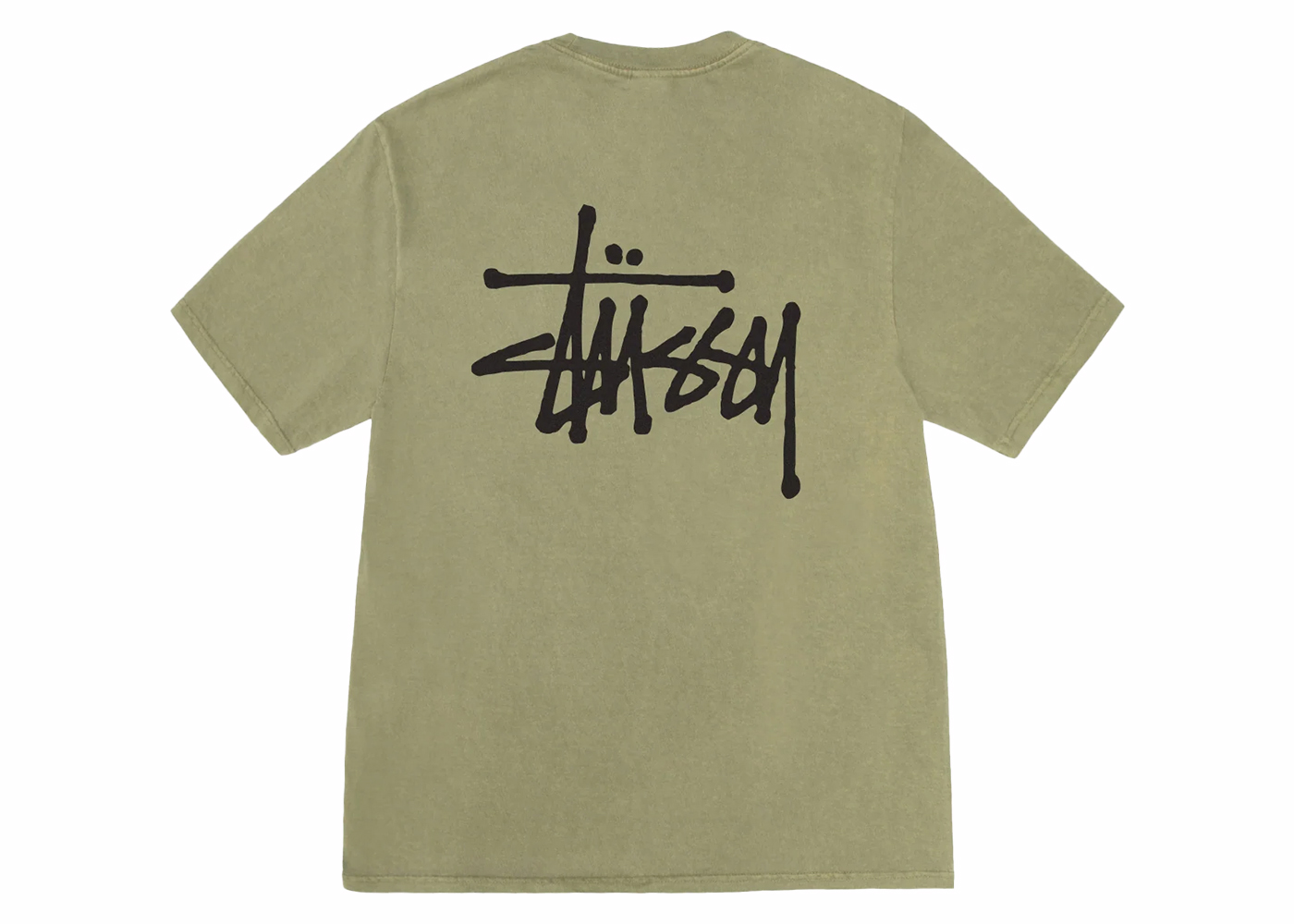 Stussy Basic Stussy Pigment Dyed T-shirt Olive Men's - SS24 - US