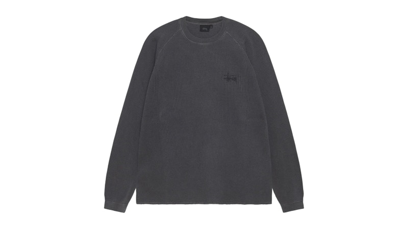 Stussy Basic Thermal Washed Black Men's - SS25 - US