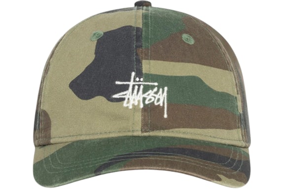 Stussy Basic Washed Cap Woodland Camo Men's - SS25 - US