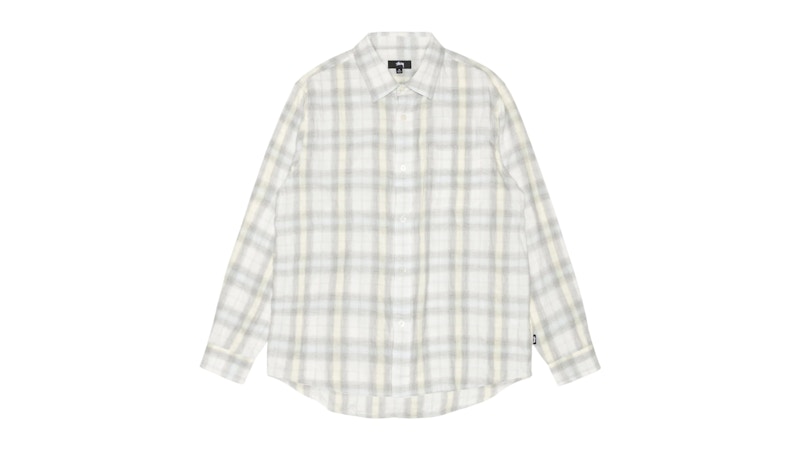 Stussy Beach Plaid Shirt Off White Men's - SS25 - US