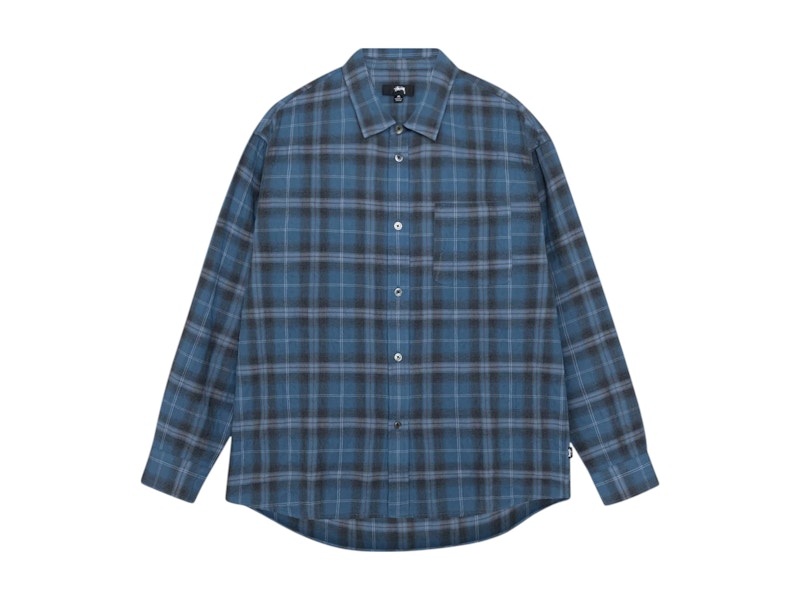 Stussy Beach Plaid Shirt (SS25) Blue Men's - SS25 - US