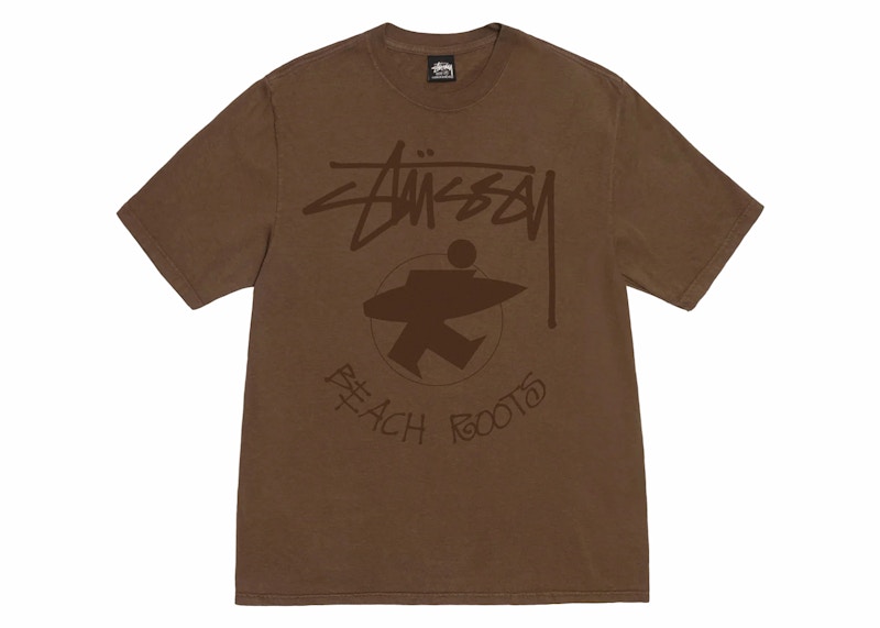 Stussy Beach Roots Pigment Dyed Tee Khaki メンズ - SS24 - JP