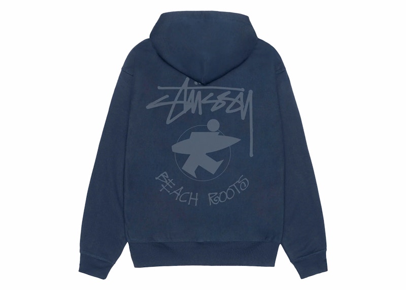 Stussy Beach Roots Zip Hoodie Navy Hombre SS24 MX