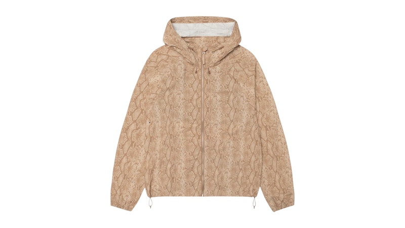 Stussy Beach Snake Print Nylon Shell Jacket Khaki Men's