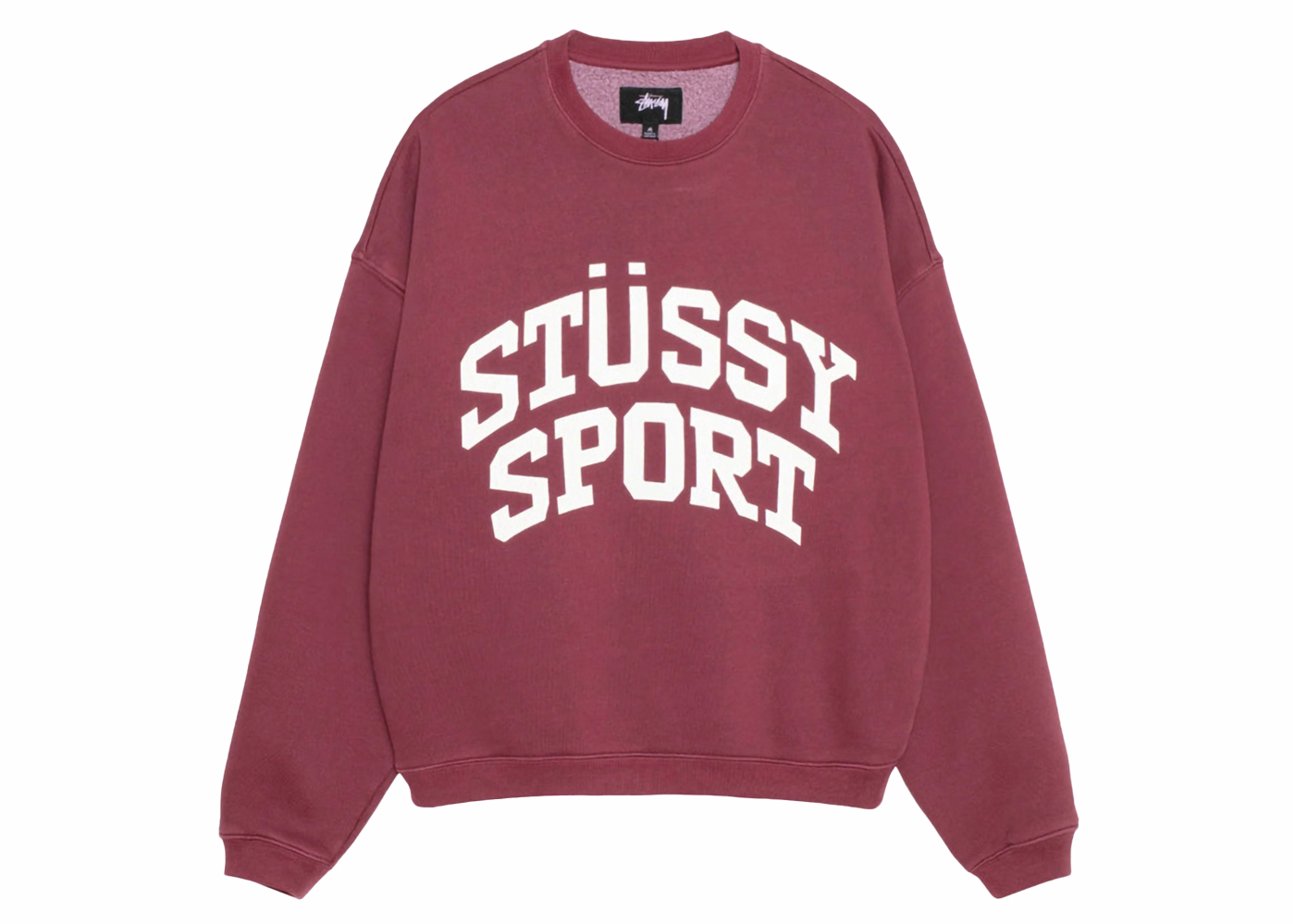 Stussy Big Crackle Sport Crew Burgundy 男士- SS24 - TW