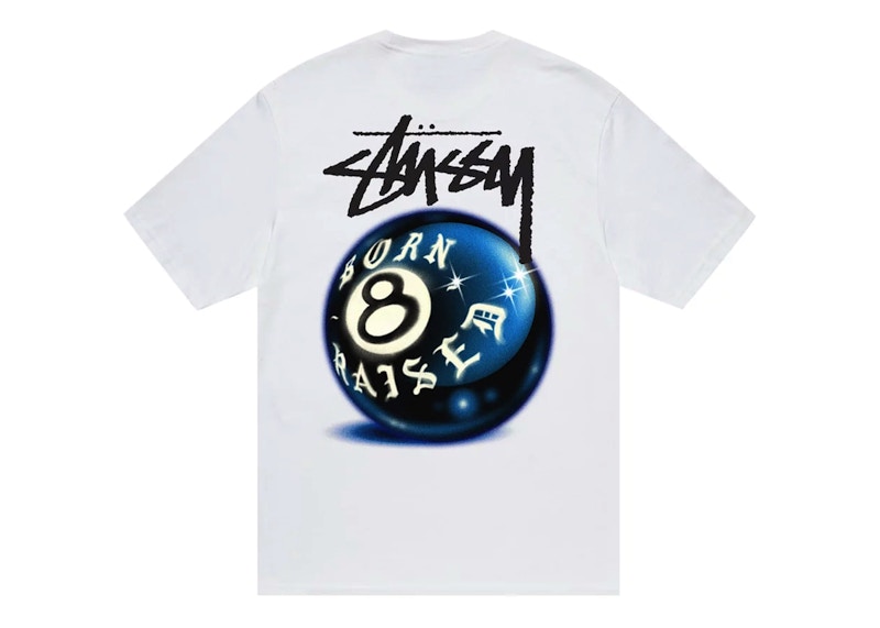 Stussy Born X Raised 8 Ball Tee White Men's - SS23 - GB