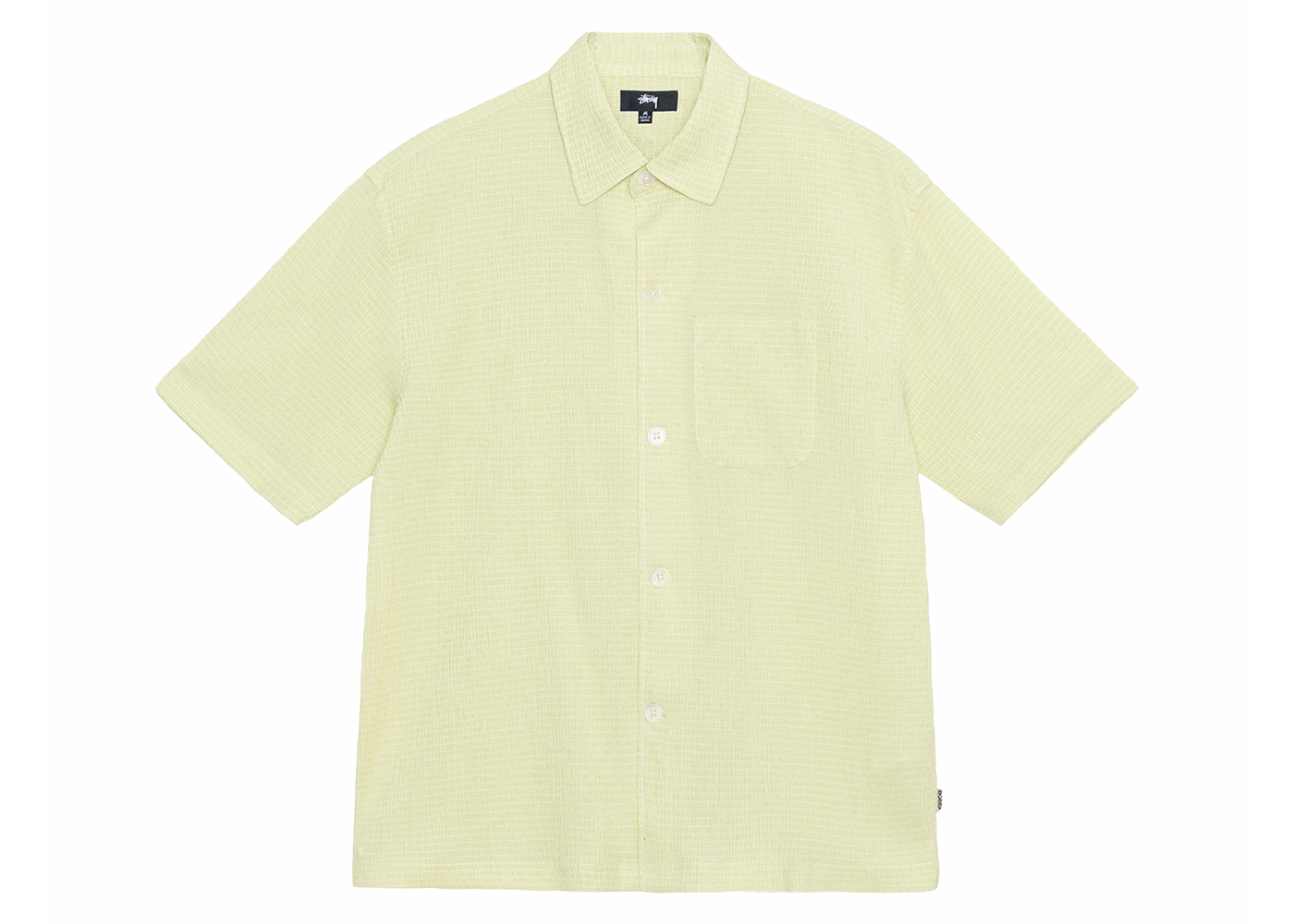 Stussy Boxy Flat Crinkled Hem Shirt Lime メンズ - SS24 - JP