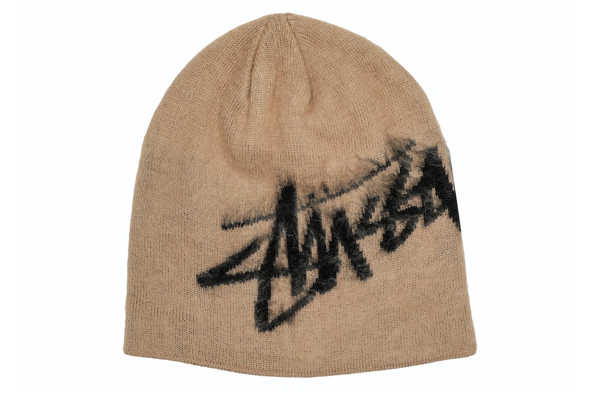 Pre-owned Stussy Brushed Out Skullcap Beanie Sand