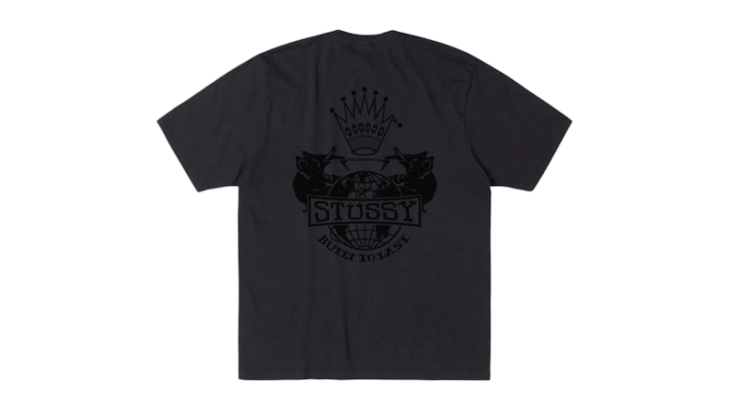 Pre-owned Stussy Built To Last Pigment Dyed Tee Shirt In Faded Black