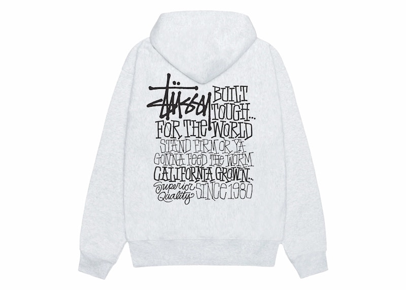 Stussy California Grown Hoodie Ash Heather Men's - SS24 - GB Stussy California Grown Hoodie Ash Heather Men's - SS24 - GB