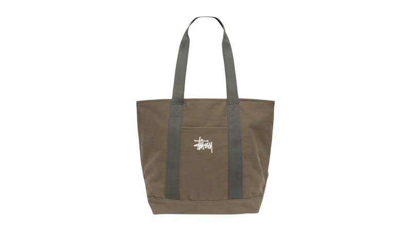 Stussy Canvas Market Tote Green Men's - FW25 - US