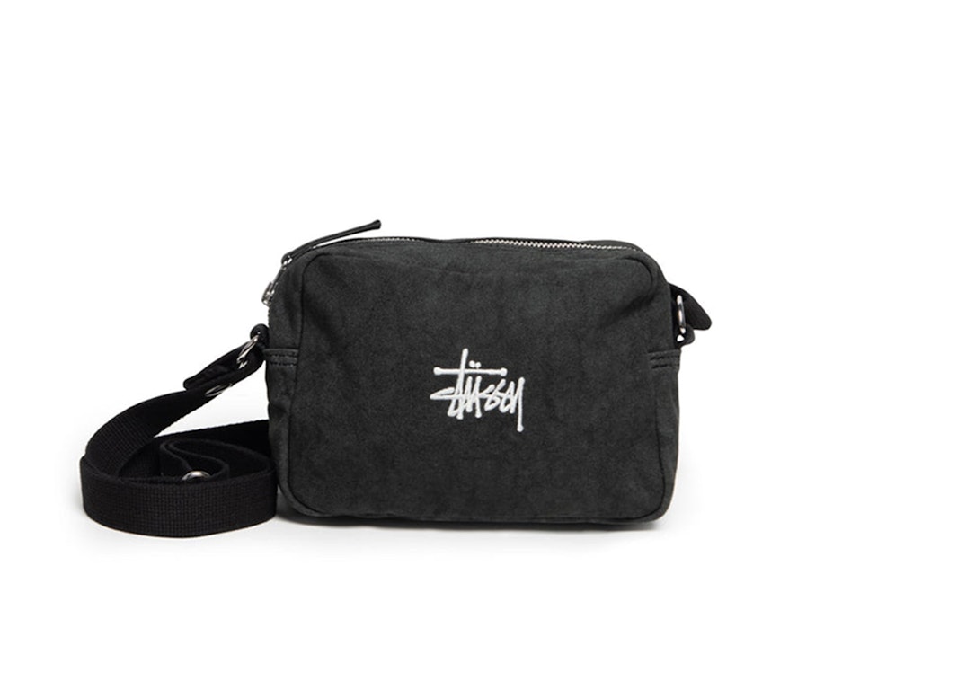 Pre-owned Stussy Canvas Side Pouch Washed Black