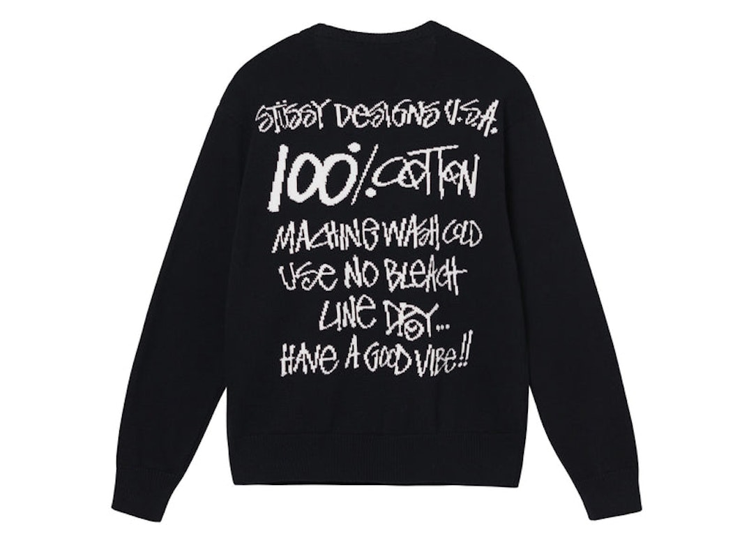 Pre-owned Stussy Care Label Sweater Black