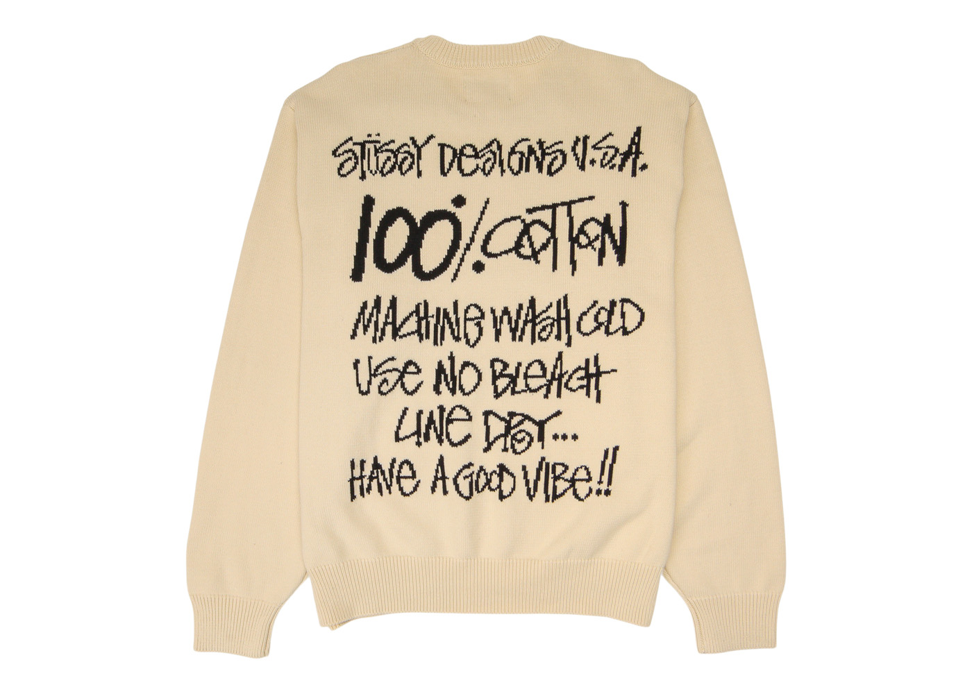Stussy Care Label Sweater Natural Men's - FW22 - US