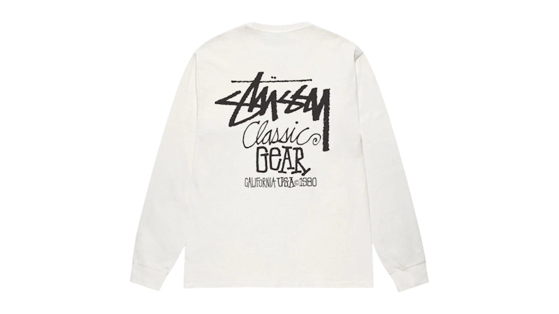 Stussy Classic Gear L/S Pigment Dyed Tee Natural Men's