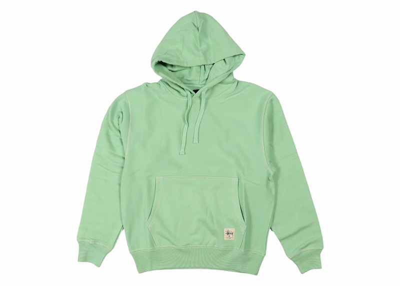 Stussy Contrast Stitch Label Hoodie Zephyr Green メンズ - SS24 - JP