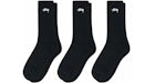 Stussy Crew Socks (3 Pack) Black
