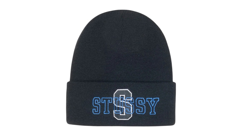 【STUSSY】24fw CUFF BEANIE VARSITY S Stussy Cuff Varsity S Beanie Black Men's - SS25 - US