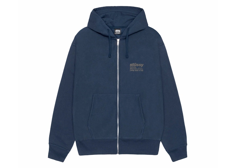 【Stussy】 DNA Zip Hoodie Navy Stussy DNA Zip Hoodie Navy Men's - SS24 - US